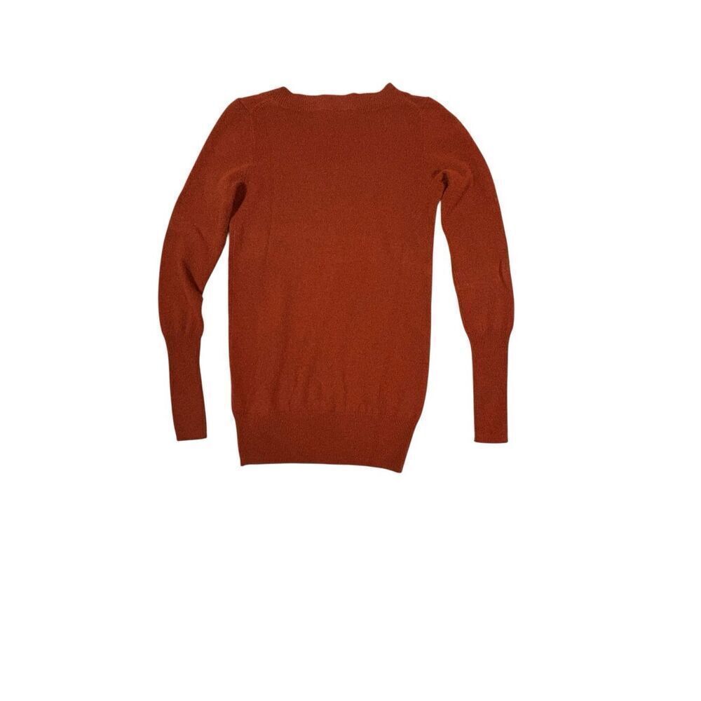 J.Crew V Neck Women XXS Cashmere Sweater Burnt Orange Classic - Picture 2 of 5